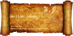 Wollák Jónás névjegykártya